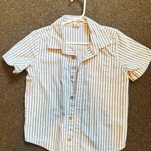 Old Navy Kids Button Down Shirt - Light Blue and White Stripes